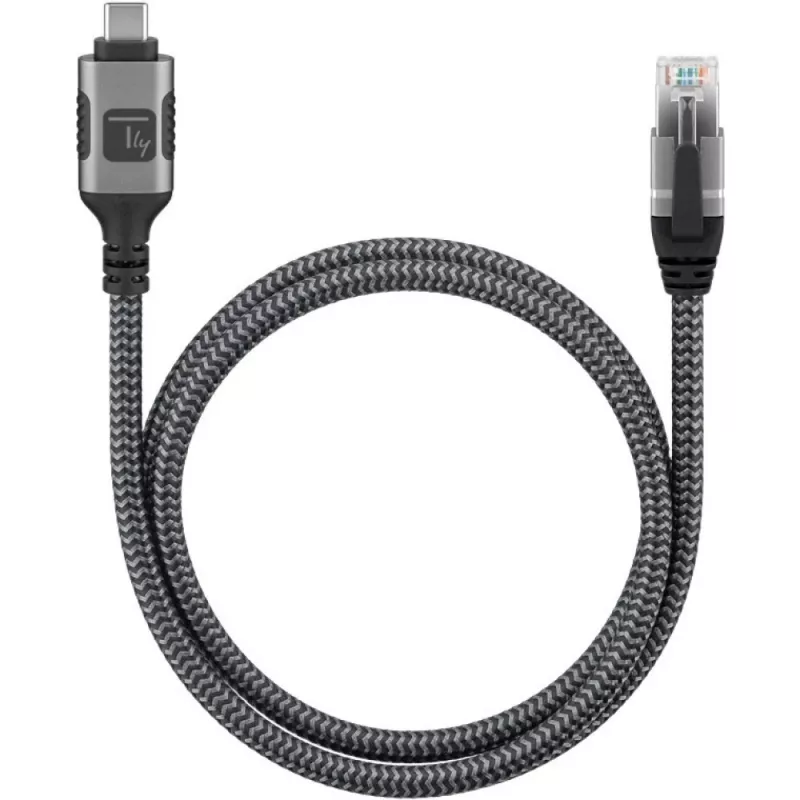 Techly ICOC U3C-RJ45-020 võrgukaabel Hõbedane, Must 2 m Cat6 F/UTP (FTP)