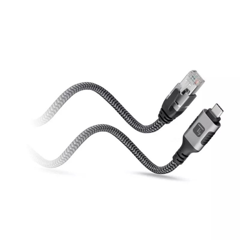 Techly ICOC U3C-RJ45-020 võrgukaabel Hõbedane, Must 2 m Cat6 F/UTP (FTP)