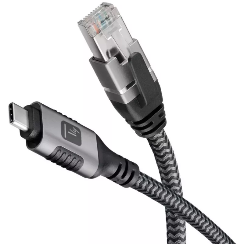 Techly ICOC U3C-RJ45-020 võrgukaabel Hõbedane, Must 2 m Cat6 F/UTP (FTP)