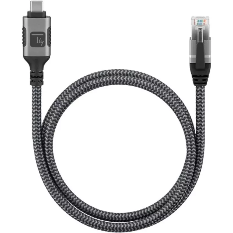 Techly ICOC U3C-RJ45-050 võrgukaabel Hõbedane, Must 5 m Cat6 F/UTP (FTP)
