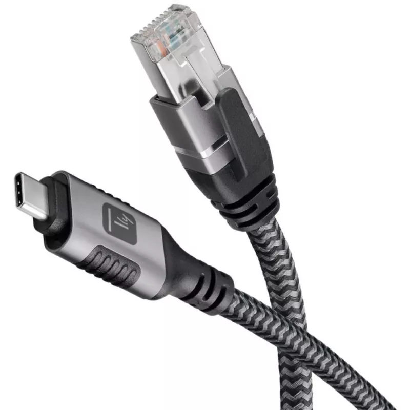 Techly ICOC U3C-RJ45-050 võrgukaabel Hõbedane, Must 5 m Cat6 F/UTP (FTP)