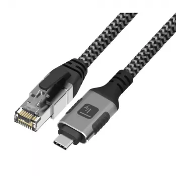 Techly ICOC U3C-RJ45-075 võrgukaabel Hõbedane, Must 7.5 m Cat6 F/UTP (FTP)