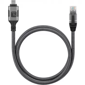 Techly ICOC U3C-RJ45-075 võrgukaabel Hõbedane, Must 7.5 m Cat6 F/UTP (FTP)