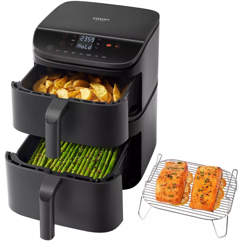 Cosori Turbo Tower Double 10,8 L eraldiseisev 2630 W kuumaõhufritüür Must