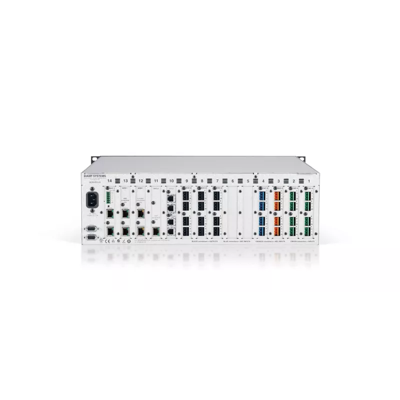 Biamp Tesira SERVER-IO AVB, 8000 Ω, 200 Ω, must, metalliline, punane, 3U, OLED, 20 - 20000 Hz