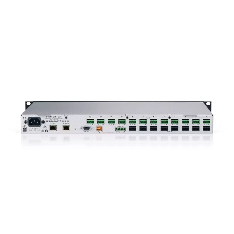 Biamp Tesira FORTÉ AVB AI, 8000 Ω, 207 Ω, must, metallik, 1U, OLED, 20 - 20000 Hz