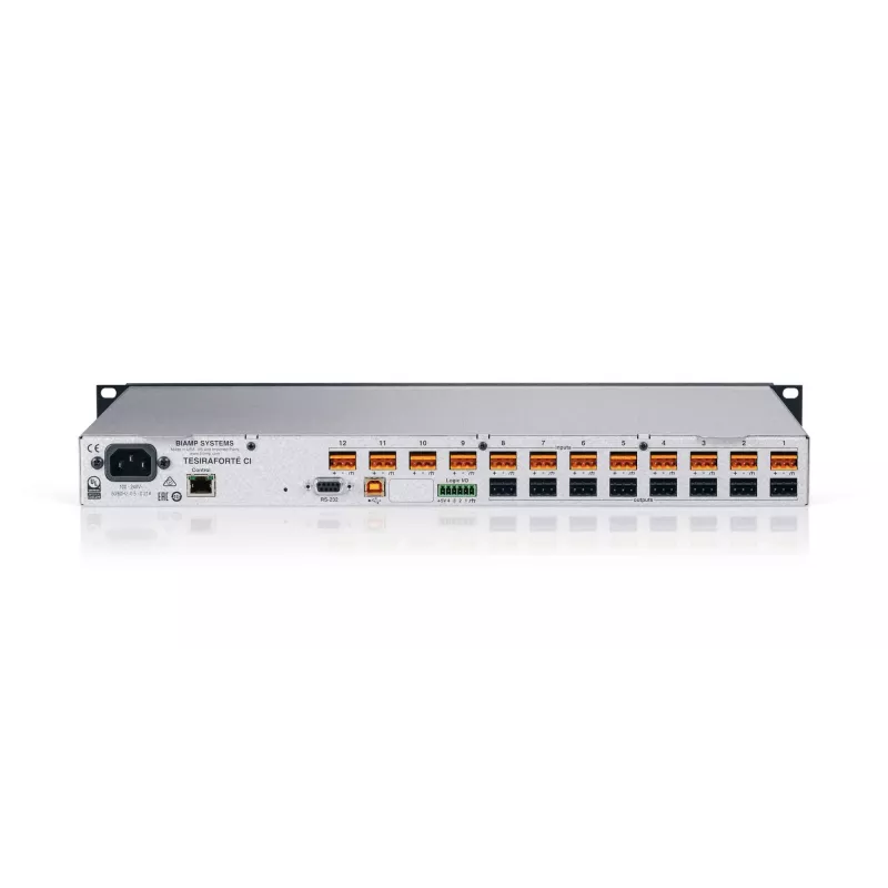 Biamp Tesira FORTÉ CI, 8000 Ω, 207 Ω, must, metallik, 1U, OLED, 20–20000 Hz