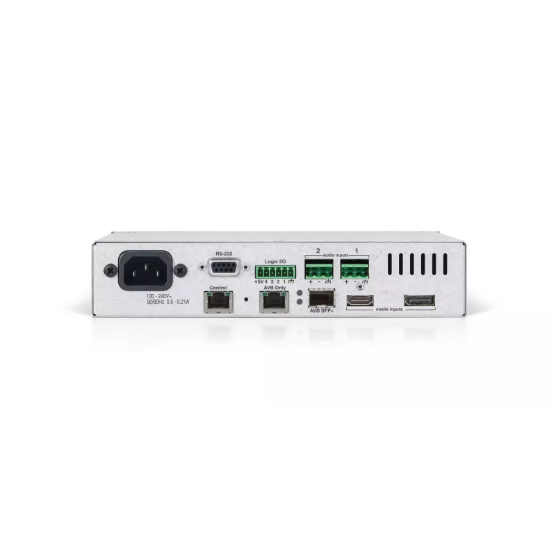 Biamp Tesira TesiraLUX IDH-1, 3840 x 2160 pikslit, 60 kaadrit/s, must, klemmliides, SFP+, 216 mm