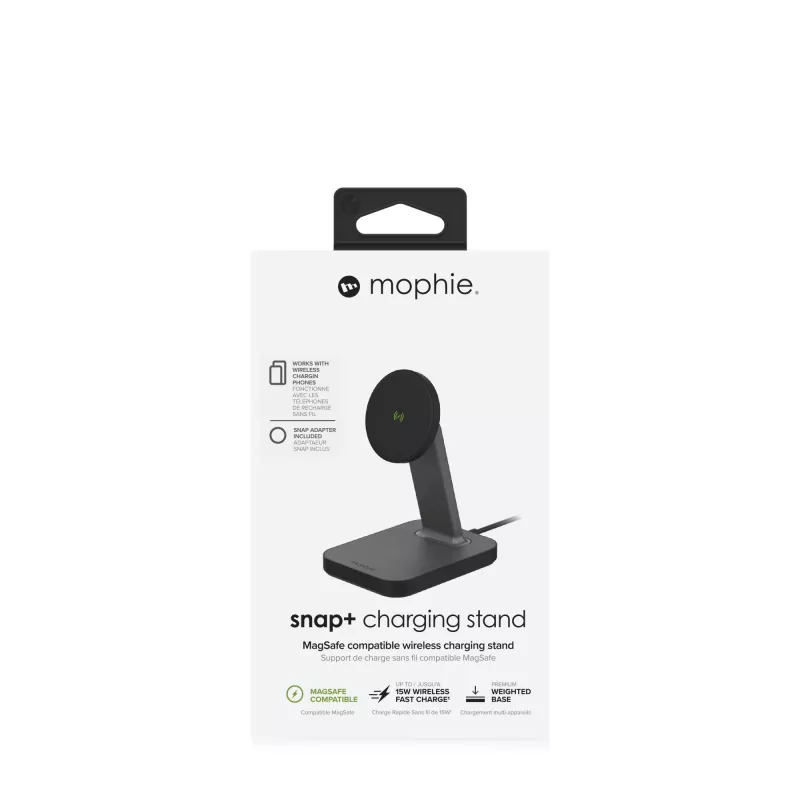 mophie UNV WRLS-snap+ stand-Must-ROC-EU, Indoor, AC, juhtmevaba laadimine, Must