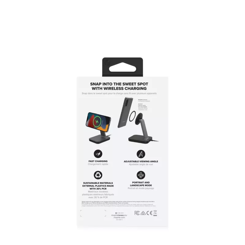 mophie UNV WRLS-snap+ stand-Must-ROC-EU, Indoor, AC, juhtmevaba laadimine, Must