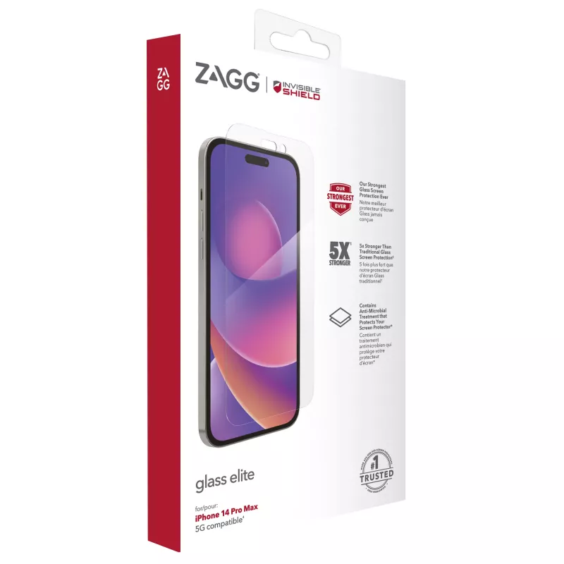 InvisibleShield Elite klaasist ekraanikaitse Apple iPhone 14 Pro Maxile, 6,69-tolline, läbipaistev
