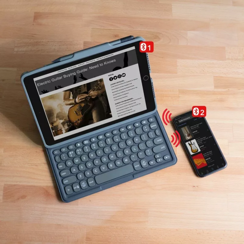 ZAGG Pro Keys iPad 10,9-tollisele (A16 ja 10. põlvkond) klaviatuuriga ümbris, saksa, AZERTY, saksa keel, Apple, iPad 10,9 inch (A16 ja 10. põlvkond), must, polükarbonaat (PC), kumm