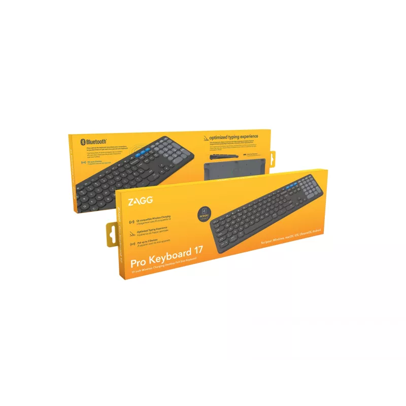 ZAGG Pro 17 klaviatuur, universaalne, Bluetooth, QWERTY, Nordic, must