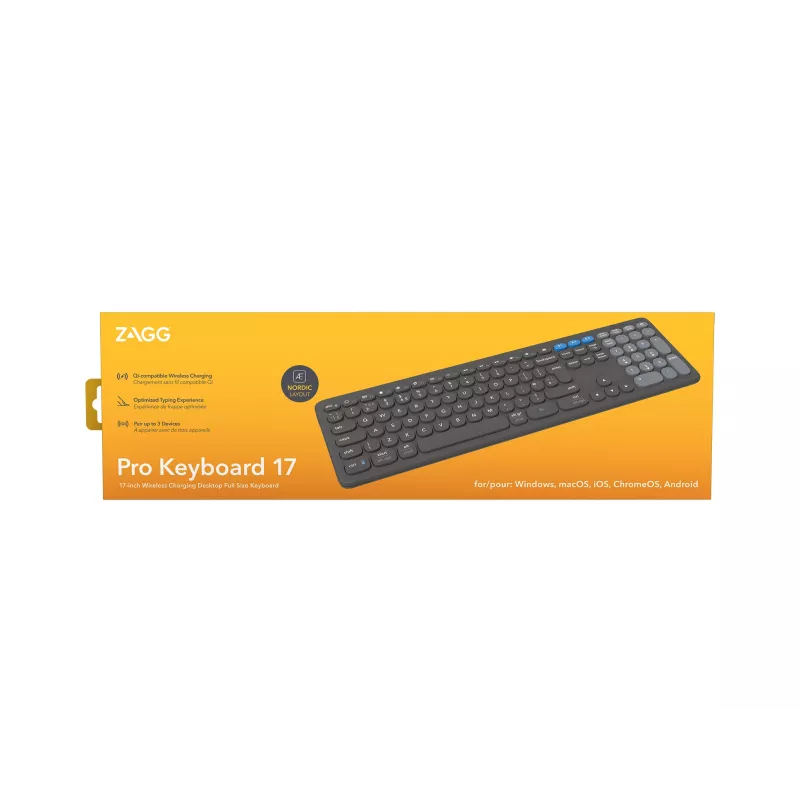 ZAGG Pro 17 klaviatuur, universaalne, Bluetooth, QWERTY, Nordic, must