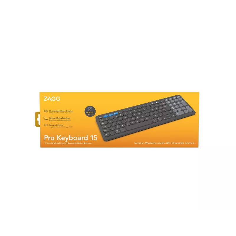 ZAGG Pro 15 klaviatuur Universal Bluetooth QWERTY Nordic Must
