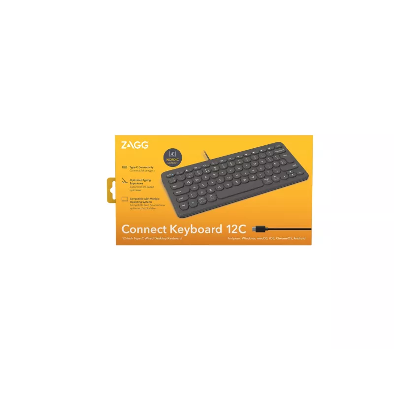 ZAGG Connect 12C klaviatuur, universaalne, USB, QWERTY, Nordic, must