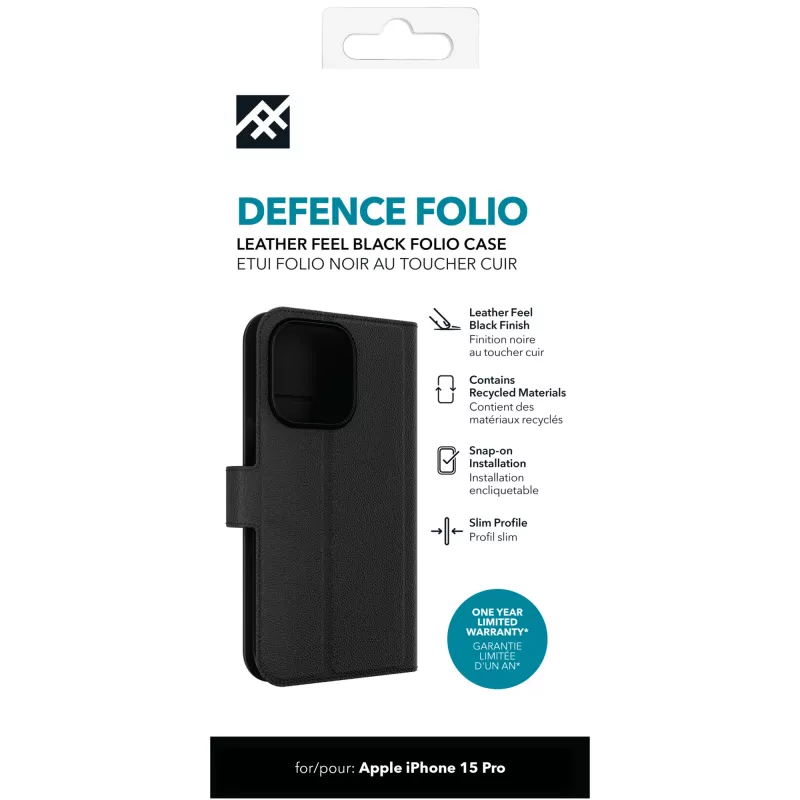 IFROGZ Defence Folio mobiiltelefoni ümbris 15,5 cm (6,1 tolli) Must