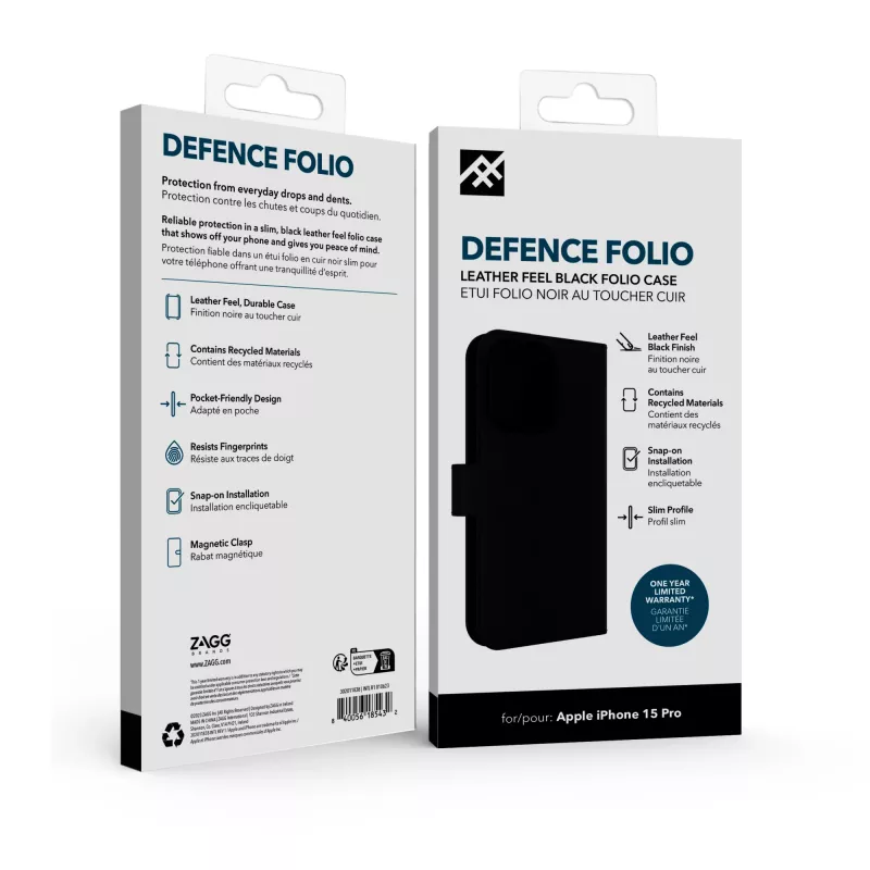 IFROGZ Defence Folio mobiiltelefoni ümbris 15,5 cm (6,1 tolli) Must
