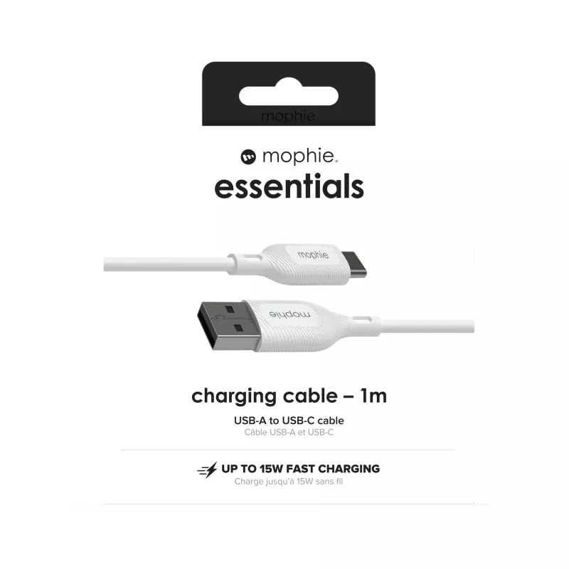 mophie essentials laadimiskaablid | 1M USB-kaabel USB 2.0 USB A USB C Valge