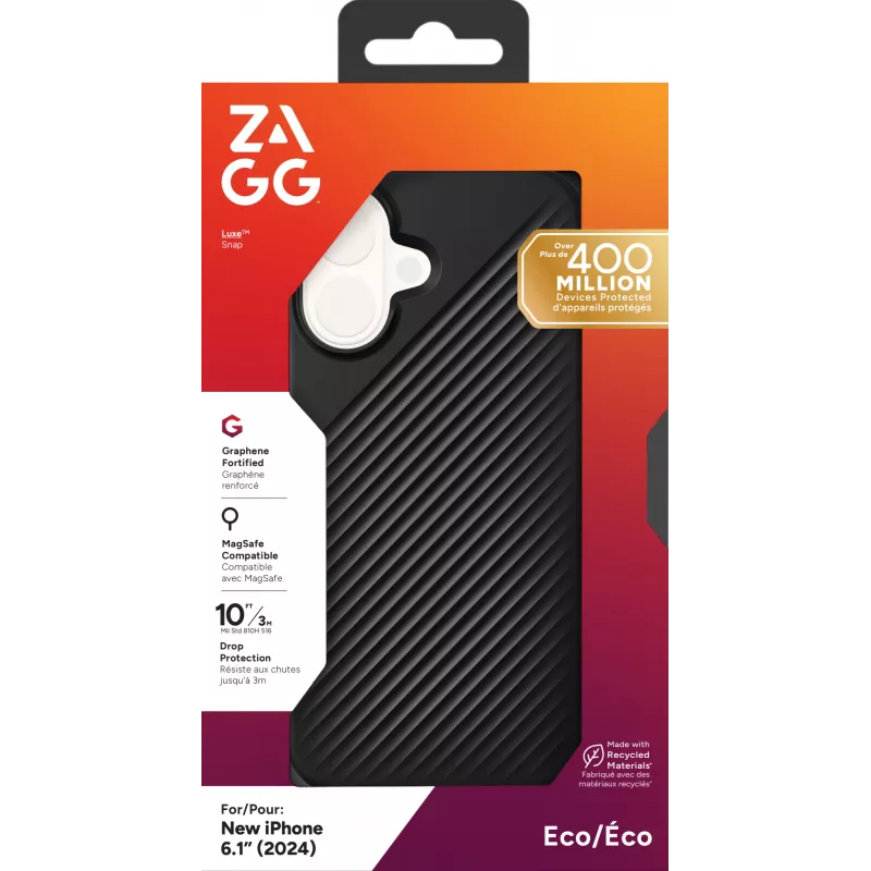 ZAGG Cases Luxe Snap Apple iPhone 16 Must, ümbris, Apple, iPhone 16, 15,5 cm (6,1 tolli), must