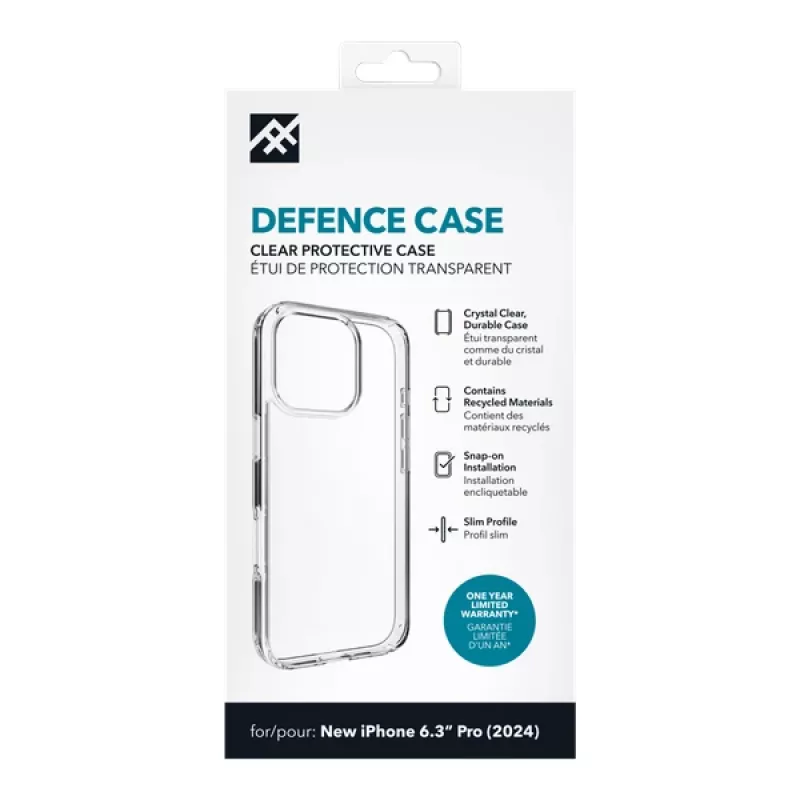IFROGZ IF Defence Case Apple iPhone 16 Pro Clear INTL, ümbris, Apple, iPhone 16 Pro, 16 cm (6.3 tolli), läbipaistev