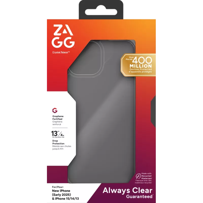 ZAGG Crystal Palace ümbris iPhone 17e/16/15/14/13 Clear, ümbris, Apple, iPhone 17e/16e/15/14/13, 15,5 cm (6,1″), läbipaistev