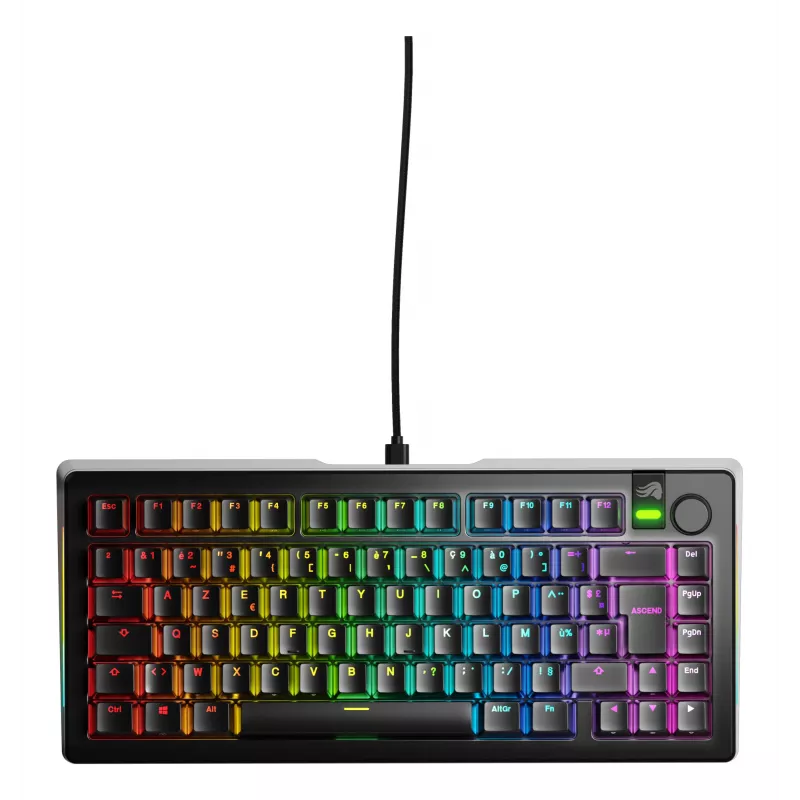 Glorious Gaming GMMK 3 PRO 75% eelmonteeritud juhtmega must - FR, juhtmega, USB, mehaaniline, AZERTY, RGB LED, must