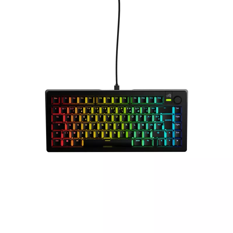 Glorious Gaming GMMK 3 75% Prebuilt Wired Must - FR, juhtmega, USB, mehaaniline, AZERTY, RGB LED, must