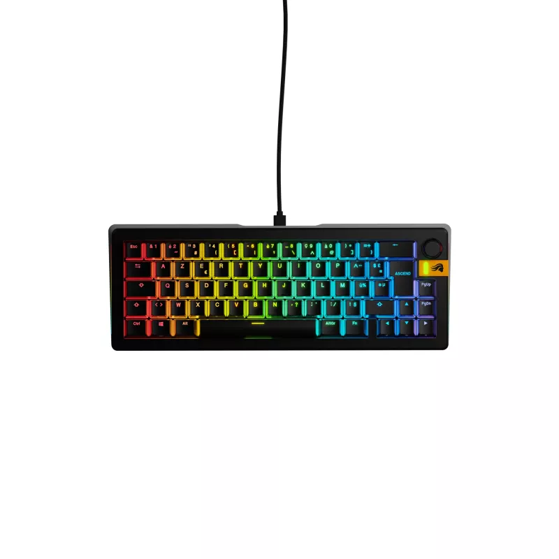 Glorious Gaming GMMK 3 HE 65% Eelehitatud Juhtmega Must - FR, Juhtmega, USB, Mehaaniline, AZERTY, RGB LED, Must