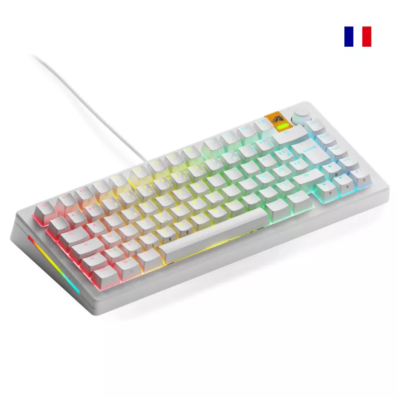 Glorious Gaming GMMK 3 HE 75% Eelvalmistatud Juhtmega Valge - FR, Juhtmega, USB, Mehaaniline, AZERTY, RGB LED, Valge