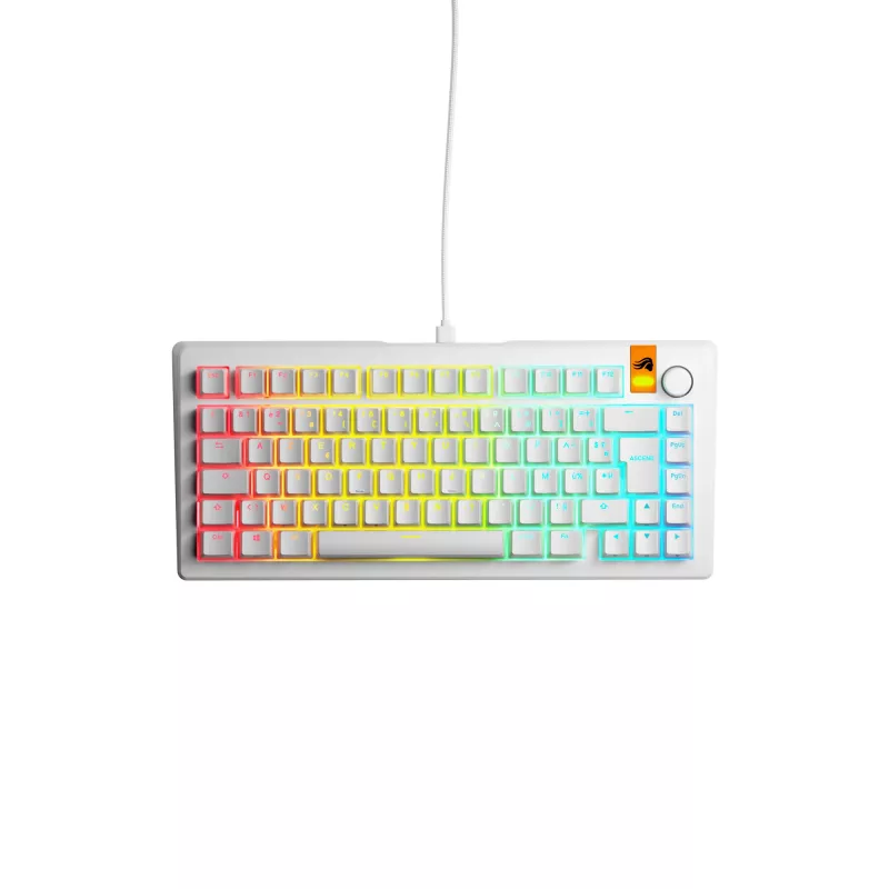 Glorious Gaming GMMK 3 HE 75% Eelvalmistatud Juhtmega Valge - FR, Juhtmega, USB, Mehaaniline, AZERTY, RGB LED, Valge