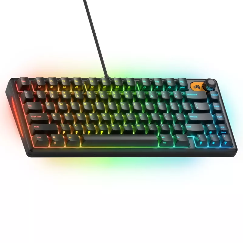 Glorious Gaming GMBK 75% klaviatuur USB QWERTY USA inglise Must