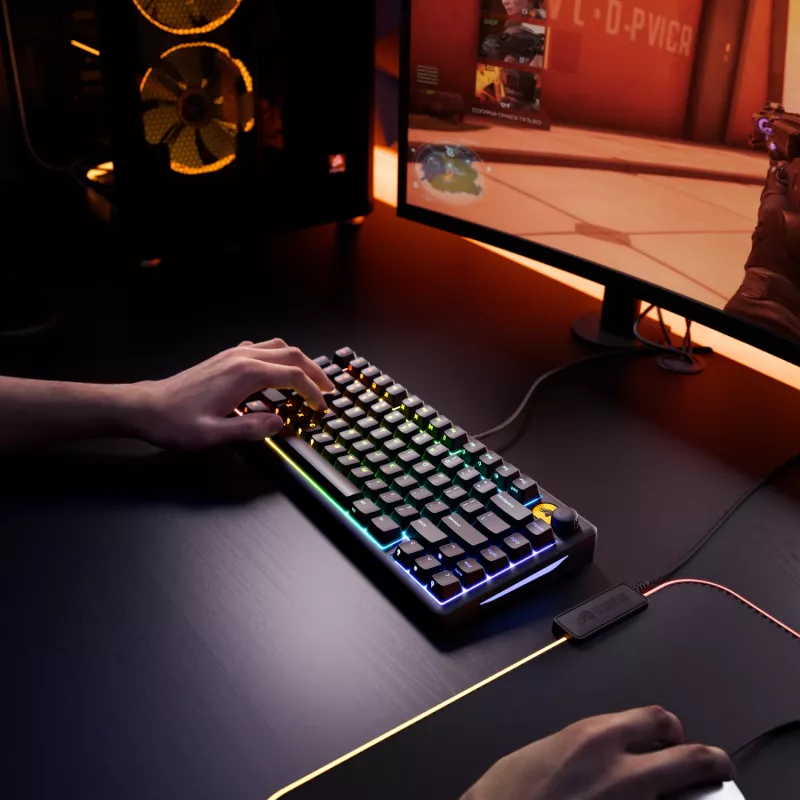 Glorious Gaming GMBK 75% klaviatuur USB QWERTY USA inglise Must
