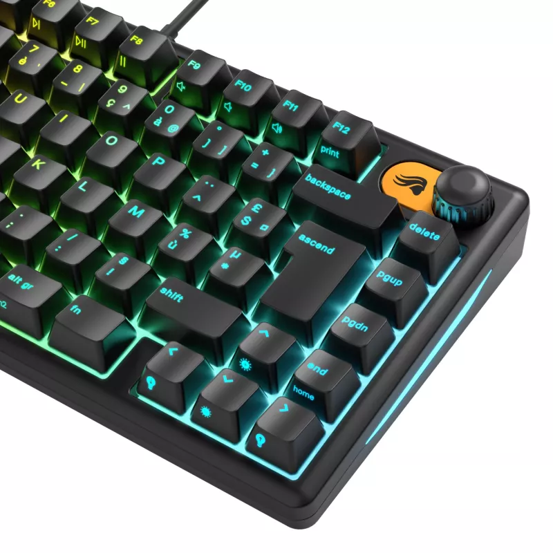 Glorious Gaming GMBK 75% klaviatuur USB AZERTY Prantsuse Must