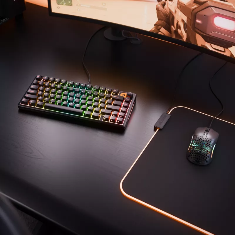 Glorious Gaming GMBK 75% klaviatuur USB AZERTY Prantsuse Must