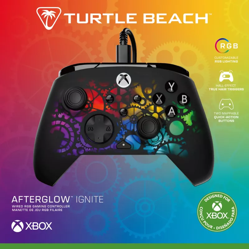 Turtle Beach Afterglow Ignite juhtmega RGB mängupult, kohandatav RGB-valgustus, ümberprogrammeeritavad nupud