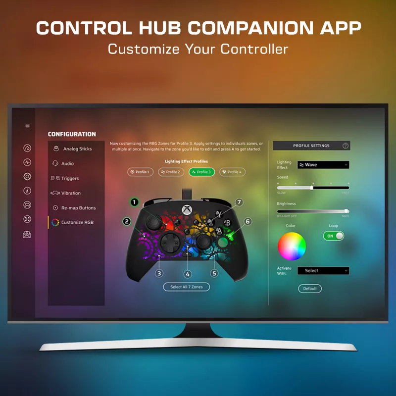 Turtle Beach Afterglow Ignite juhtmega RGB mängupult, kohandatav RGB-valgustus, ümberprogrammeeritavad nupud