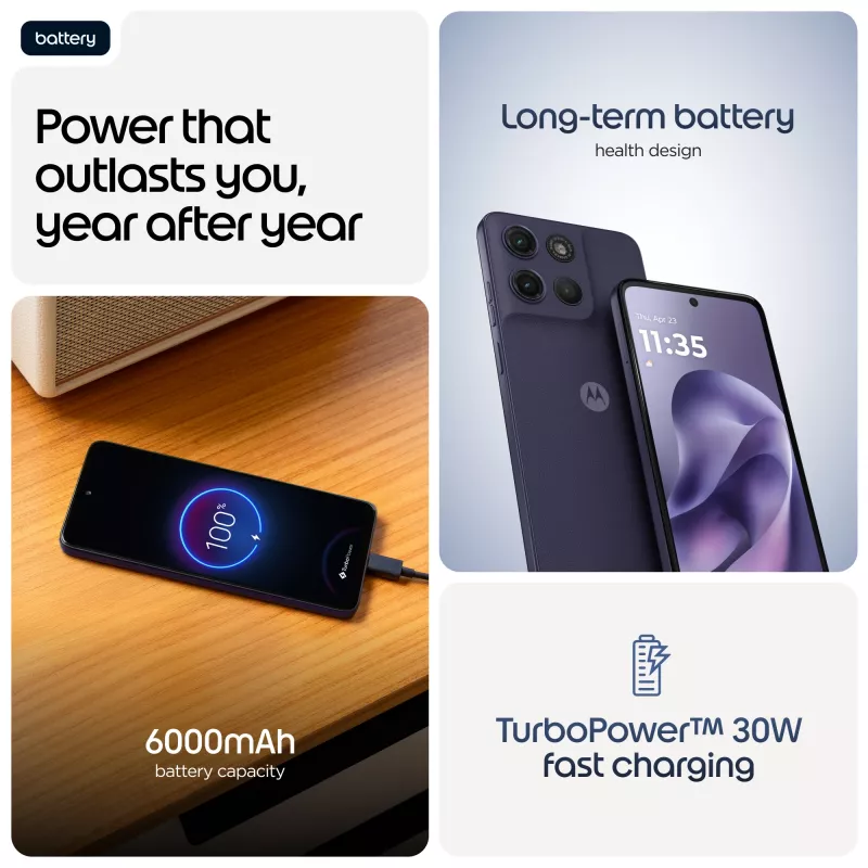 Motorola moto g17 power 17,1 cm (6,72 inch) hübriidne Dual SIM Android 15 USB USB-C 8 GB 256 GB 6000 mAh lilla
