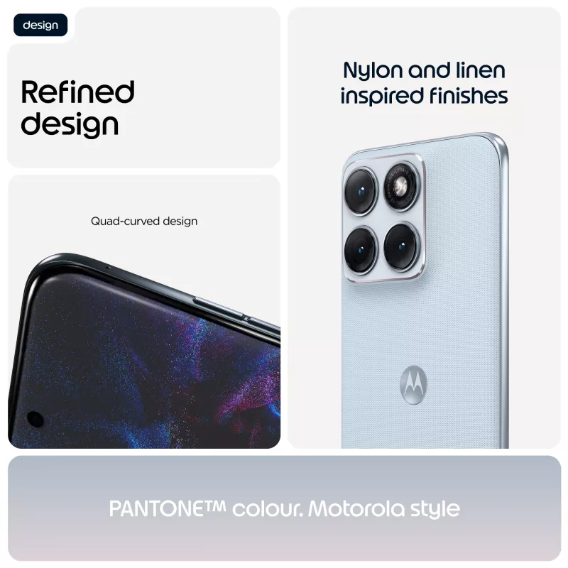 Nutitelefon Motorola edge 70 fusion — 6,78 tolli (17,2 cm) OLED, Snapdragon 7s Gen 3, 12 GB muutmälu, 256 GB, Dual SIM, 7000 mAh, helesinine