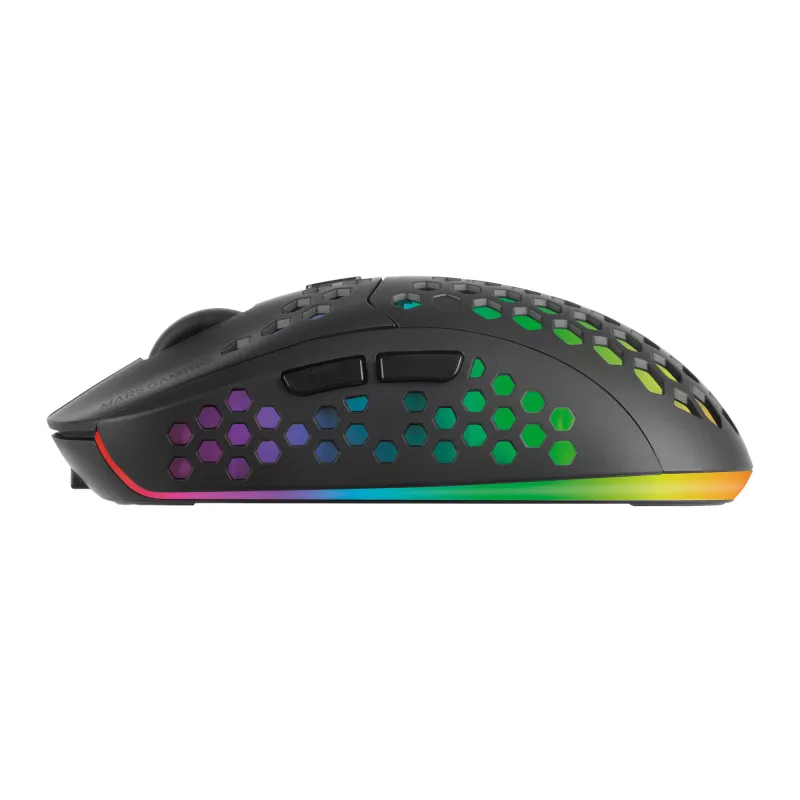 Mars Gaming MMW3, juhtmevaba mängurihiir, RGB Flow, ülikerge 79 g, 3200 DPI, must