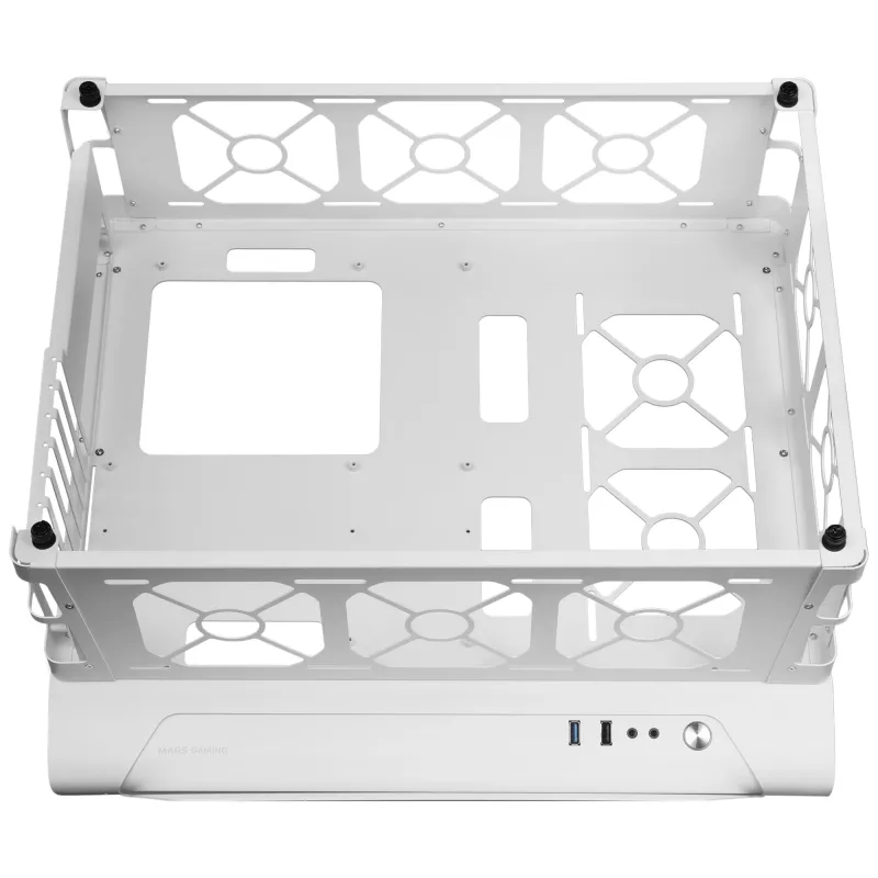 Mars Gaming MCB valge arvutimängude ATX XL korpus Custom Premium Edition modulaarne kahekambriline struktuur