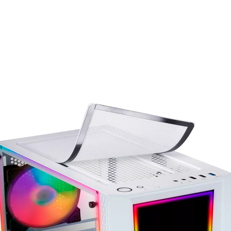 Mars Gaming MC-ART Valge ATX Gaming PC Case Double Drawable Tempered Glass ARGB 12 Modes 12cm Fan