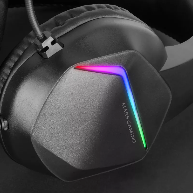 Mars Gaming MH122 Must, FRGB Over Ear mängupeakomplekt mikrofoniga, HiFi heli, mürasummutus, ülikerge, PS4 PS5 Xbox Switch tahvelarvuti Windows Mac