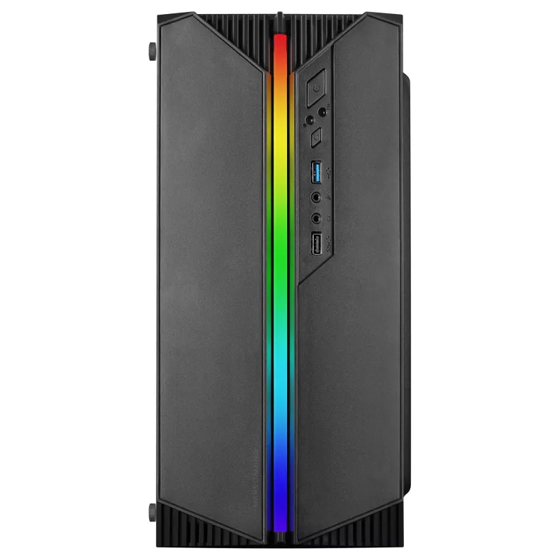 Mars Gaming MC-S1 Must Kompaktne Mikro-ATX Mänguri Arvutikorpus ARGB Valgustus 12 Režiimi FRGB Ventilaator Täispikkuses Külgaken