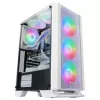 Mars Gaming MC-C Valge PC ATX korpus metallist võrgust esipaneel karastatud klaasist aken 3 esiosa FRGB 120 mm ventilaatorit