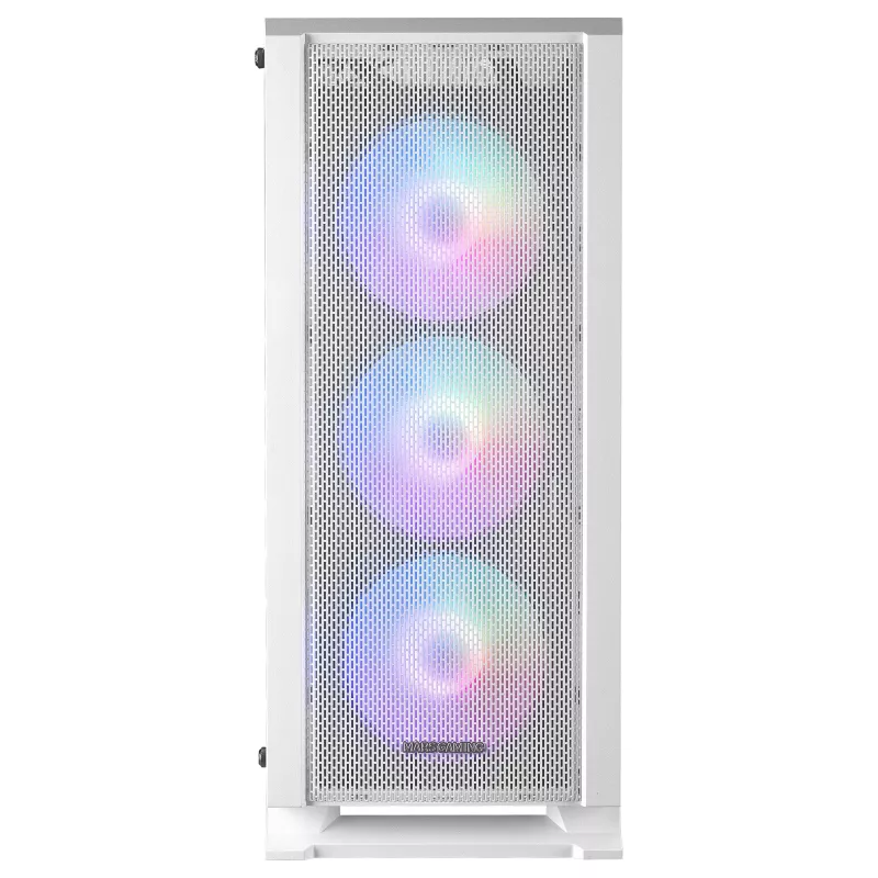 Mars Gaming MC-C Valge PC ATX korpus metallist võrgust esipaneel karastatud klaasist aken 3 esiosa FRGB 120 mm ventilaatorit
