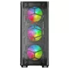 Mars Gaming MC-KX Must Premium E-ATX Mängutorn FREEZER CPU Süsteem 5 Ülivaikset ARGB Ventilaatorit ARGB Kontroller ja RF Kontroller Võrkfront
