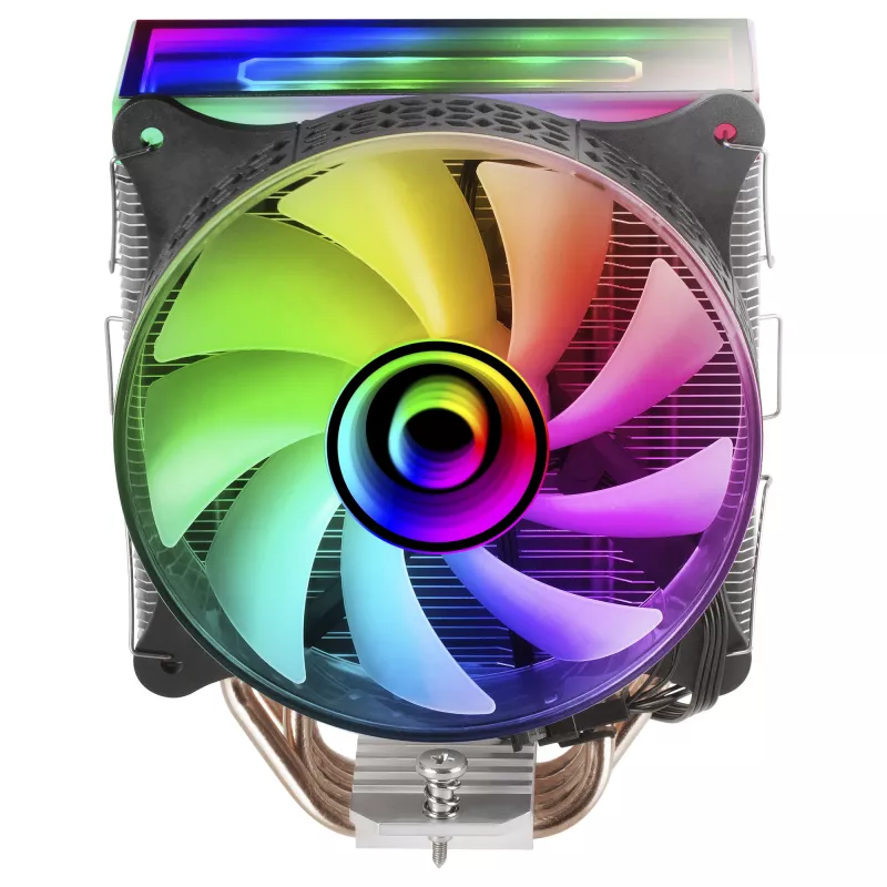 Mars Gaming MCPU-VR must CPU jahutusradiaator kahe lõpmatuse peegli ARGB-ga, 4 HCT soojustoru, 180 W TDP, ülivaikne PWM 12 cm ventilaator