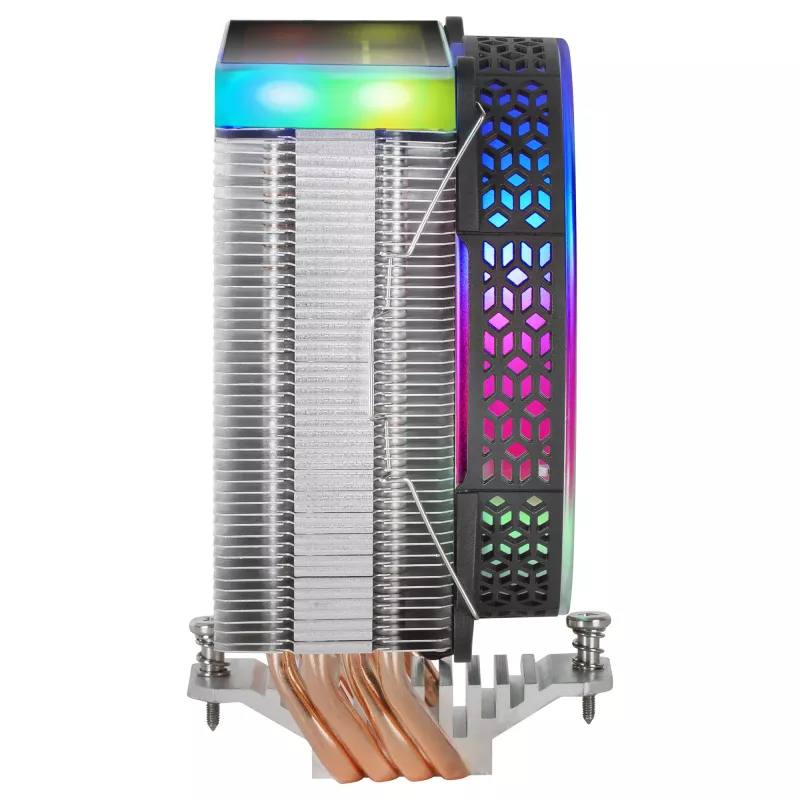Mars Gaming MCPU-VR must CPU jahutusradiaator kahe lõpmatuse peegli ARGB-ga, 4 HCT soojustoru, 180 W TDP, ülivaikne PWM 12 cm ventilaator