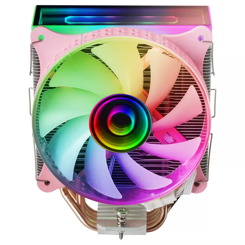 Mars Gaming MCPU-VR roosa protsessori jahutusseade kahekordse lõpmatuse peegli ARGB-ga, 4 HCT-soojustoruga, 180 W TDP, ülivaikne PWM-ventilaator 12 cm